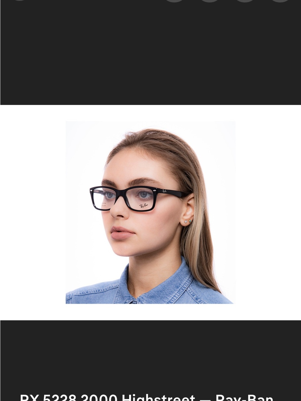 Ray-Ban RX5228 2000 Black Rectangular Acetate Optical Glasses - Picture 2 of 9